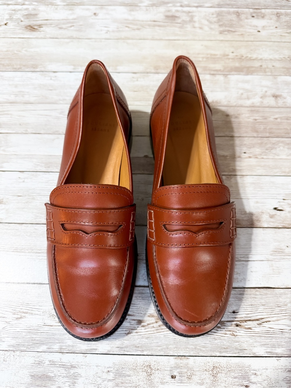 Sezane Andrea Loafers Natural Heritage Leather Brown Size 37 US 6.5 - Picture 4 of 11